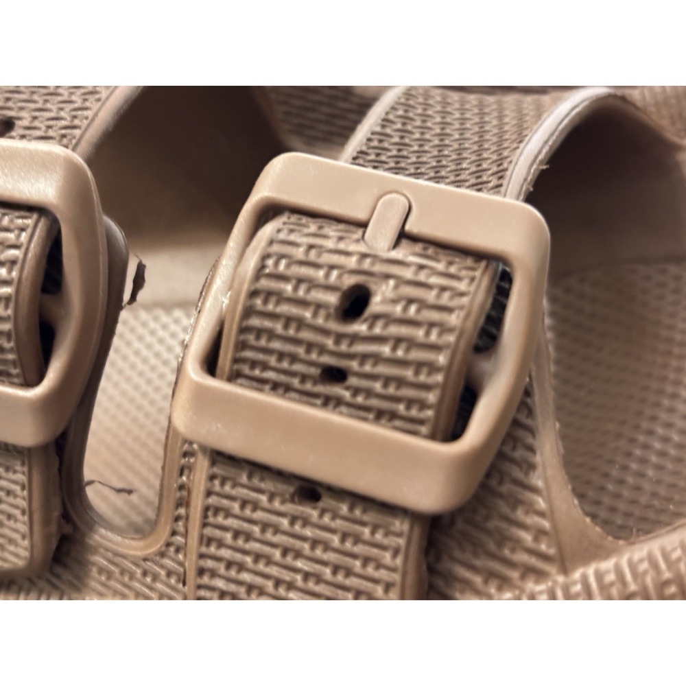 BenSorts Womens Brown Double Buckle Slide Sandals Flat US 8.5-9 EU 39-40 - Picture 10 of 13
